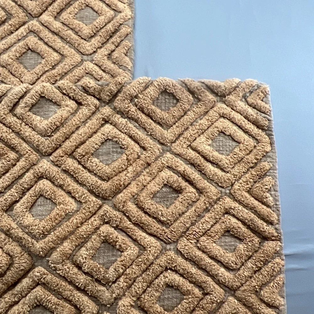 Set Of 2 Bloomingville Decorative Throw Pillow Brown Textured Diamond 22 X 22